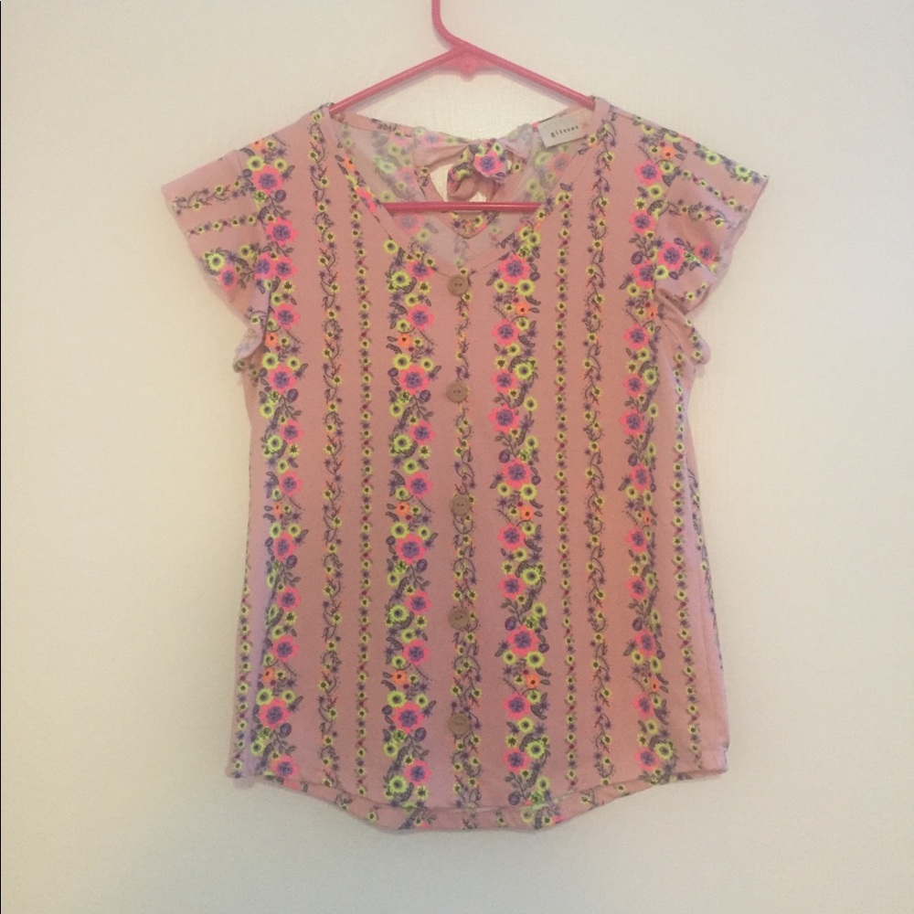 Foral Pink Top Size Small